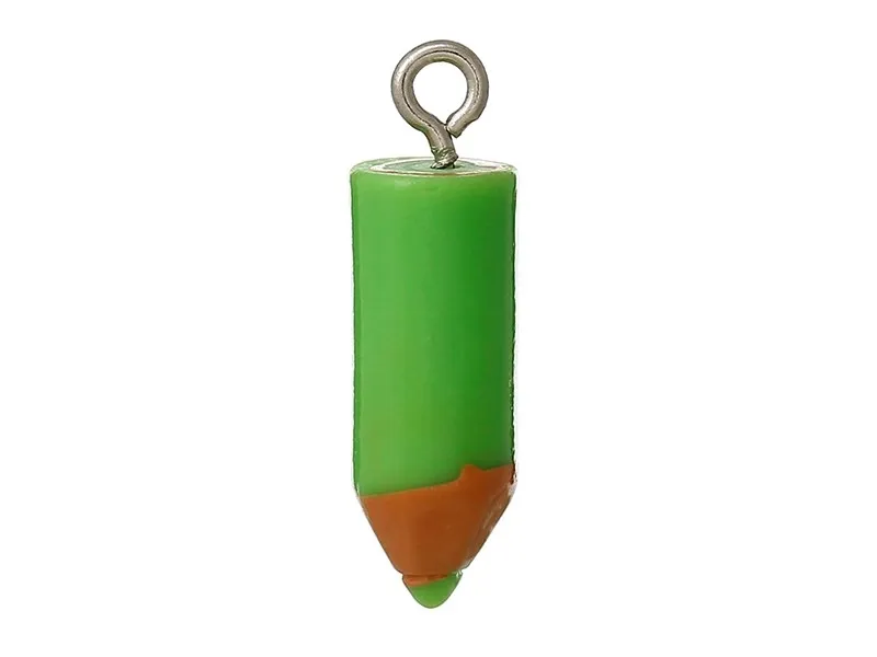 1 breloque en plastique crayon vert- pour création de bijoux