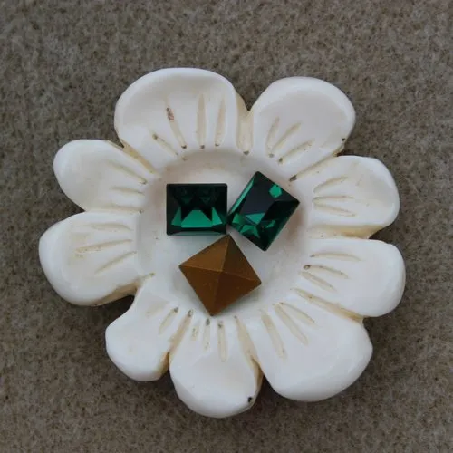 1 cabochon carré swarovski de 8 mm emeraude (4400)