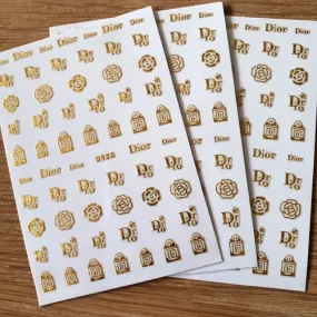 1 carte stickers ongles logos (482.7066)