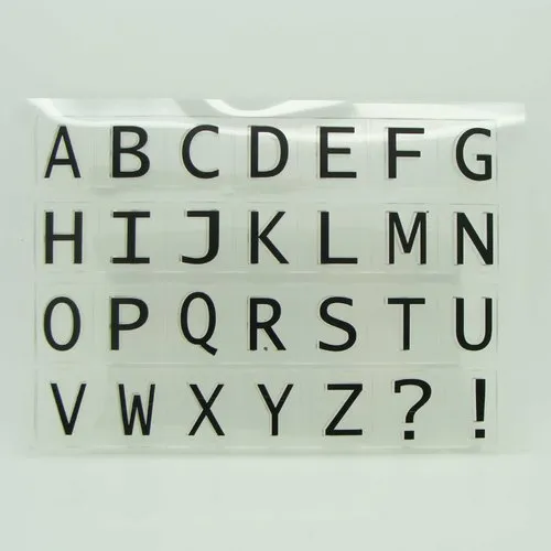 28 tampons silicone alphabet lettres majuscule clear stamp en planche