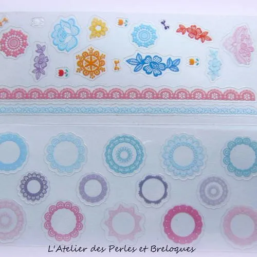4 planches de stickers dentelle (r553)