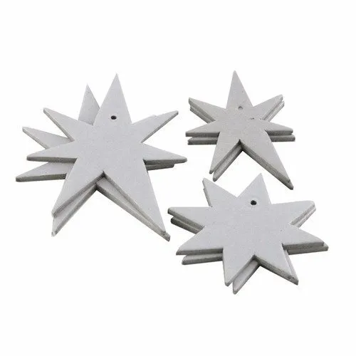 6 etoiles de décoration - 3 tailles - en carton