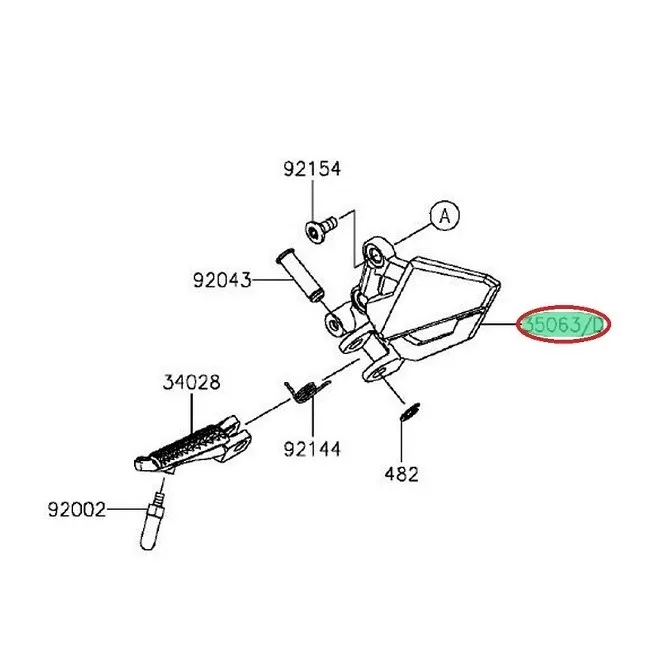 Achat stay,step holder,fr,lh  KAWASAKI  MOTOSHOP 35