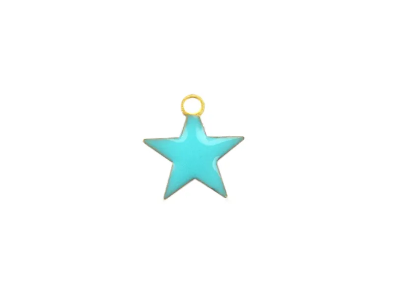Acheter breloque étoile émaillée turquoise en ligne