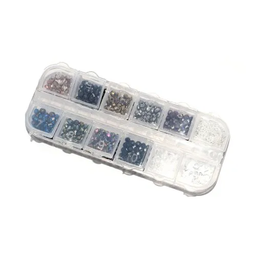 Assortiment 300 perles facettes électro, anneaux, breloque étoile et fil élastique