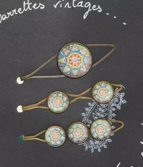 Barrettes à cheveux épingles psychédélique Mam'Zelle Caboche