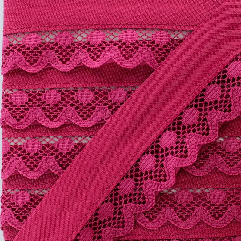 Biais Dentelle Aurora 35mm - Framboise