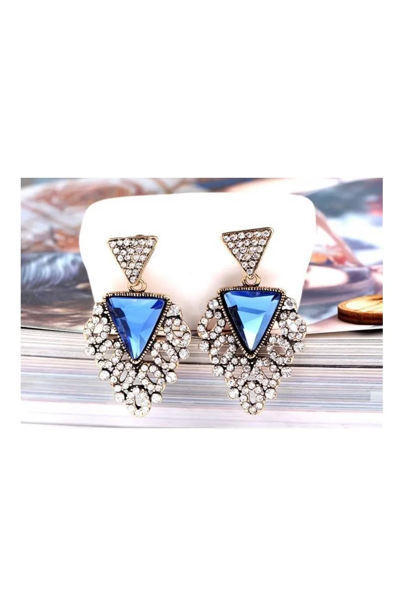 Bijoux d'oreilles bleu cristal