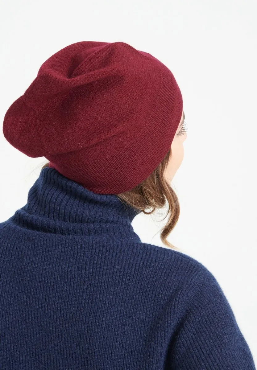 Bonnet cachemire rouge bordeaux - UNI 2