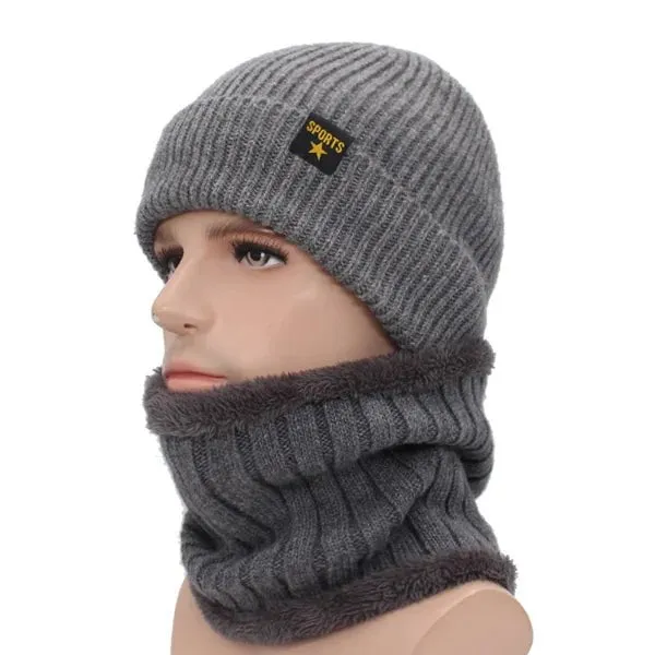 Bonnet et cache-cou en laine pour homme