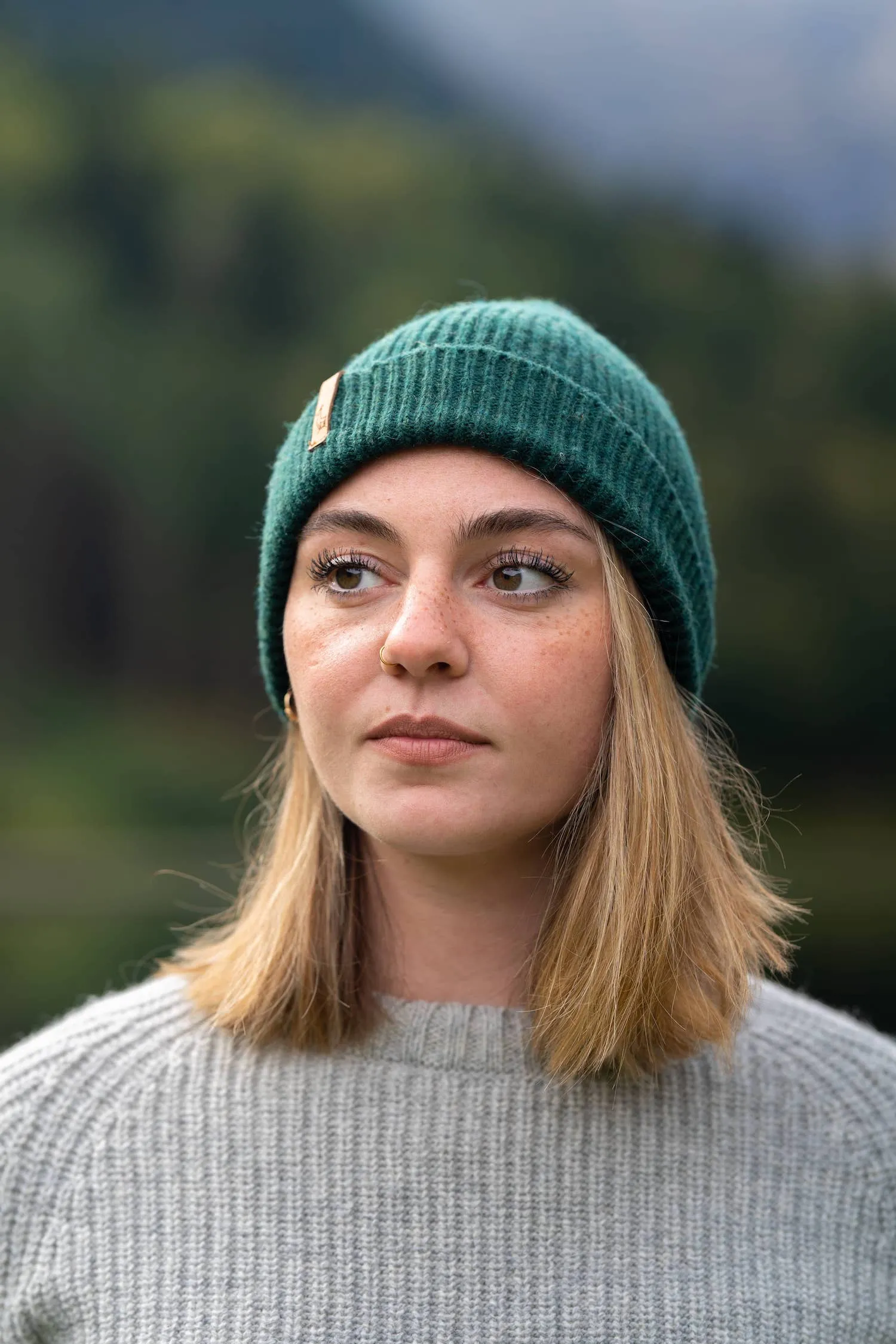 Bonnet Névé Vert Sapin - Laine Franaise