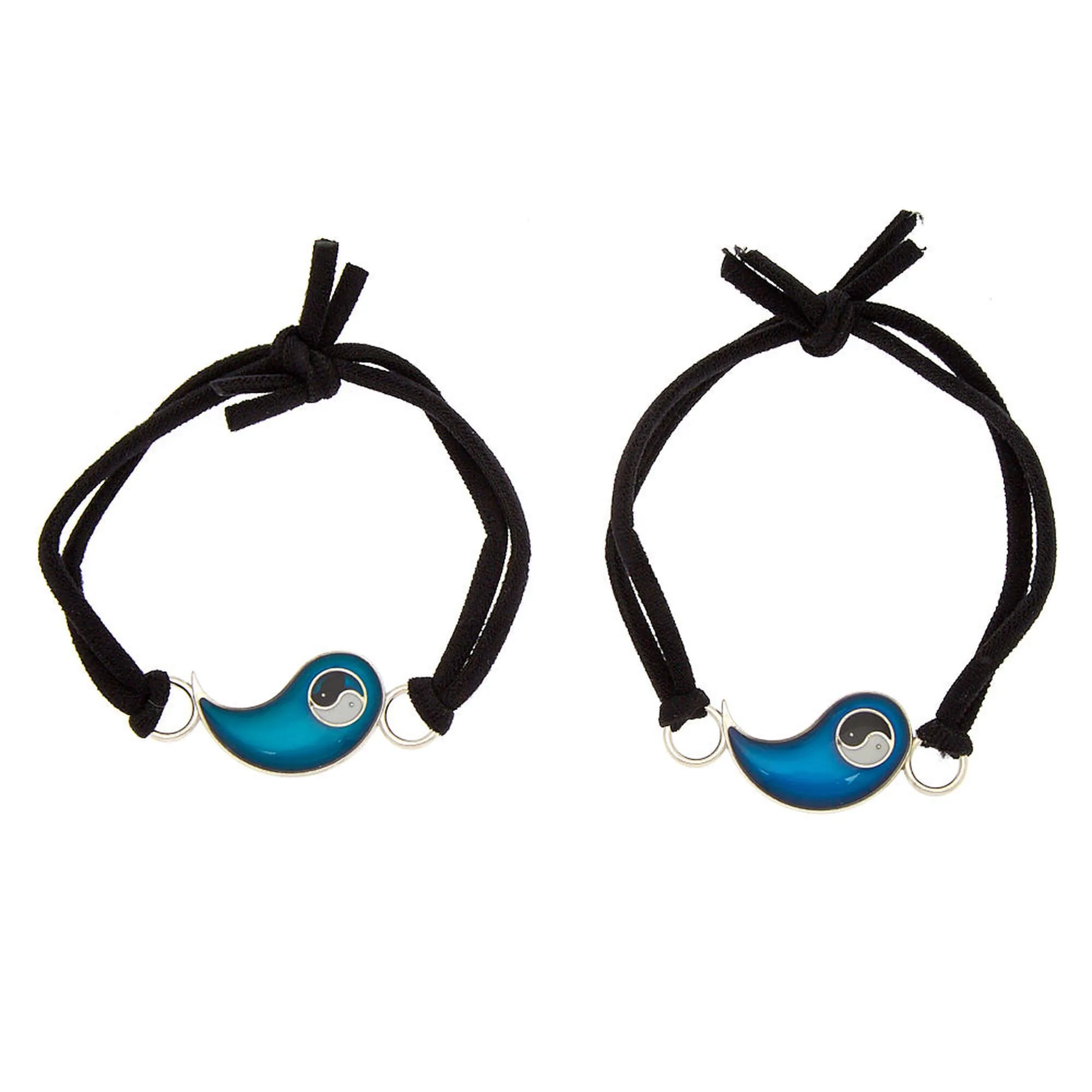 Bracelets d’humeur et d'amitié élastiques Yin Yang - Lot de 2