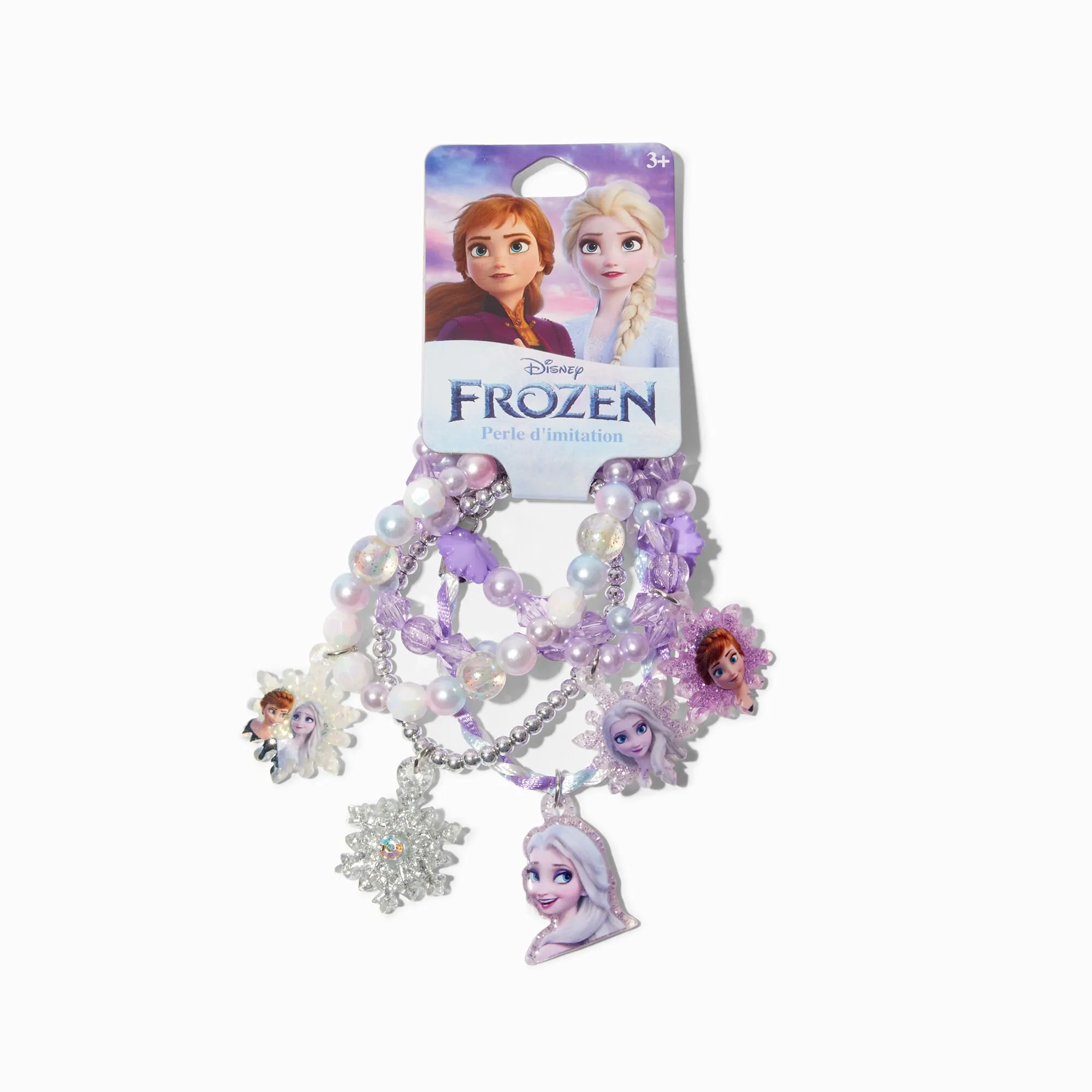 Bracelets élastiques perlés La Reine des Neiges Disney - Lot de 5