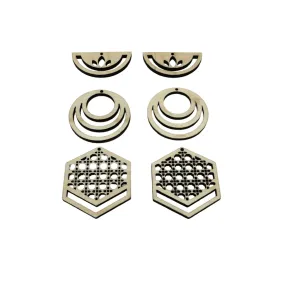 Breloque bois boucles d'oreilles ref 1 - Lou Passion