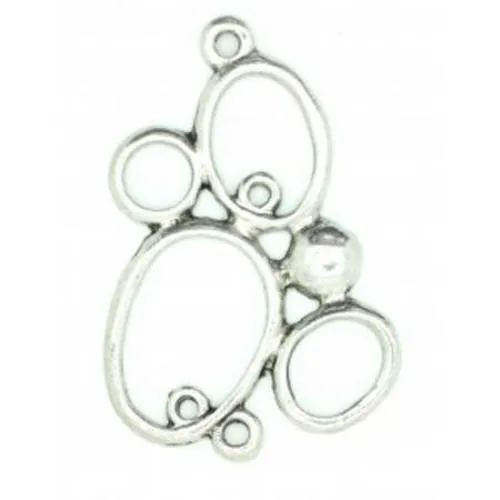 Breloque connecteur 34x23 mm argenté vieilli x 1