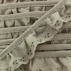Broderie anglaise froncée 35mm - grège