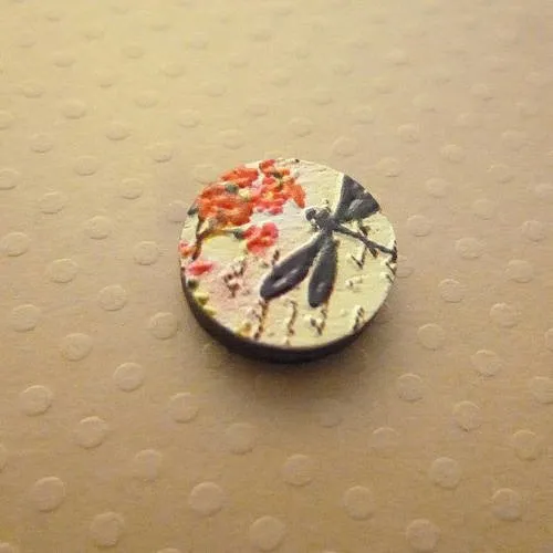 Cabochon palet en bois libellule 16mm - cb-1543