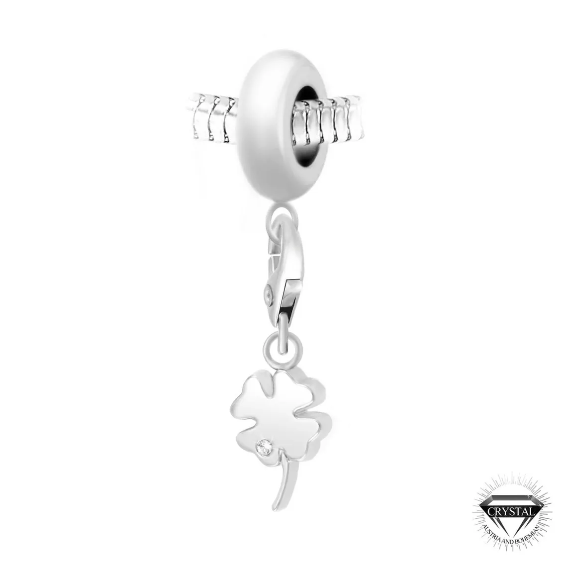 Charm perle trèfle orné de cristaux Swarovski par SC Crystal Paris® | 3 Suisses