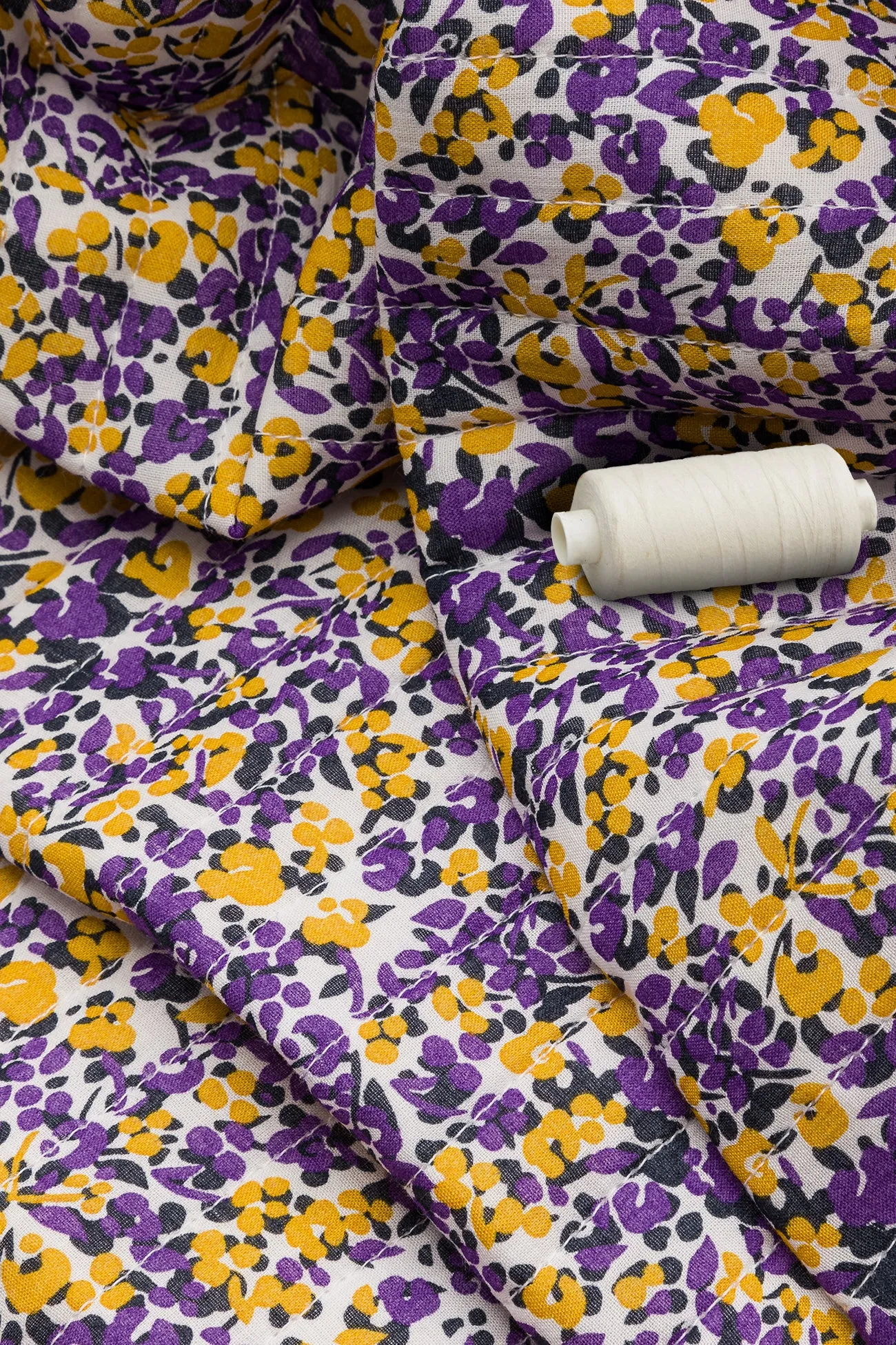 Coupon 2 m en coton matelassé - Imprimé multicolore