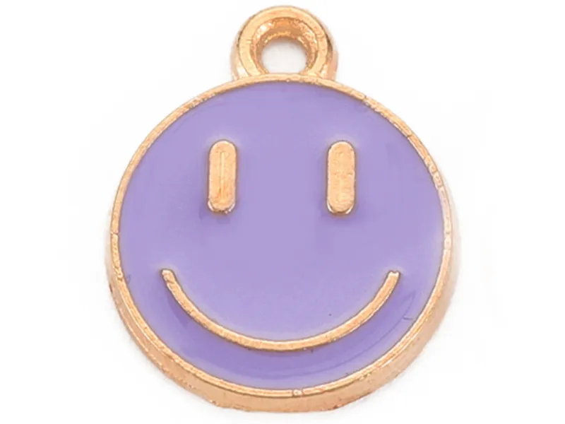 Craquez pour cette breloque émaillée en forme de sourire violet !