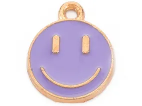 Craquez pour cette breloque émaillée en forme de sourire violet !