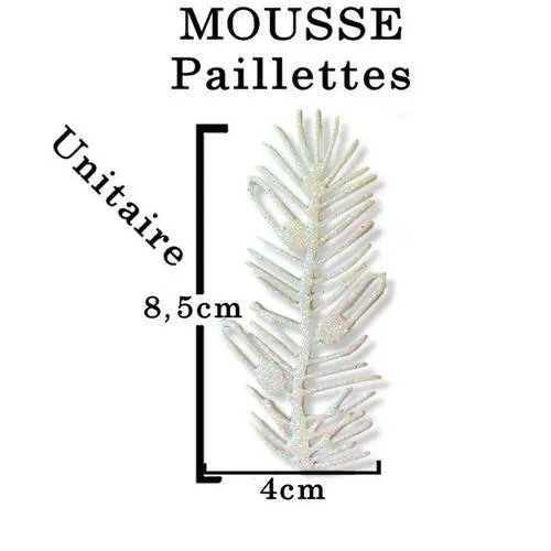 Découpe noël branche de pin avec lumières paillettes design très ciseler dentelle, mousse. 8,50cm.unitaire. n°615