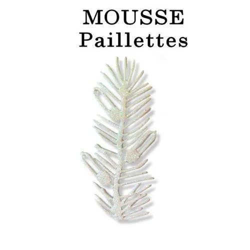 Découpe noël branche de pin avec lumières paillettes design très ciseler dentelle, mousse. 8,50cm.unitaire. n°615