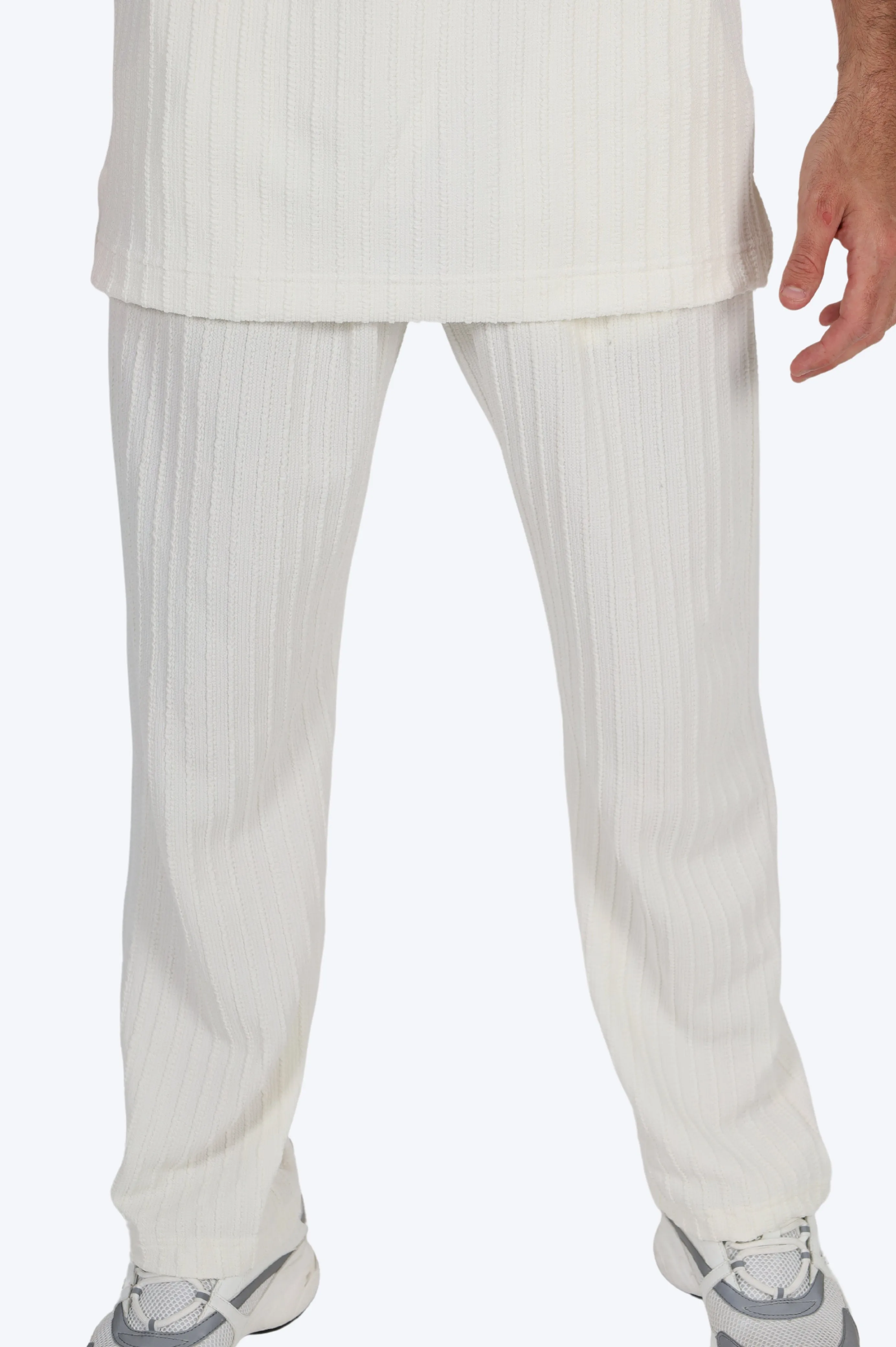 ENSEMBLE T-SHIRT RAYURES PAISSES - BLANC