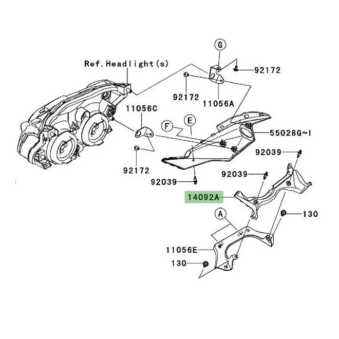 Entourage compteur Kawasaki Z750R (2011-2012) | Moto Shop 35