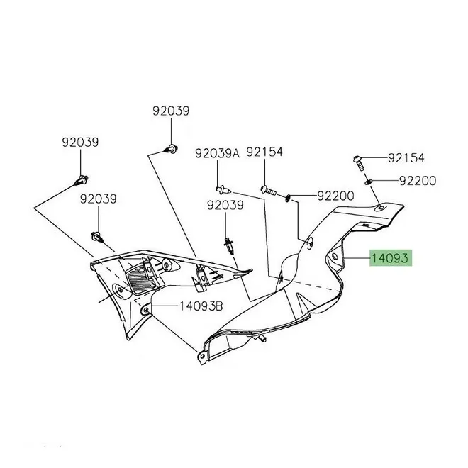 Intérieur habillage de réservoir Kawasaki Z900 (2020-2024) | Moto Shop 35