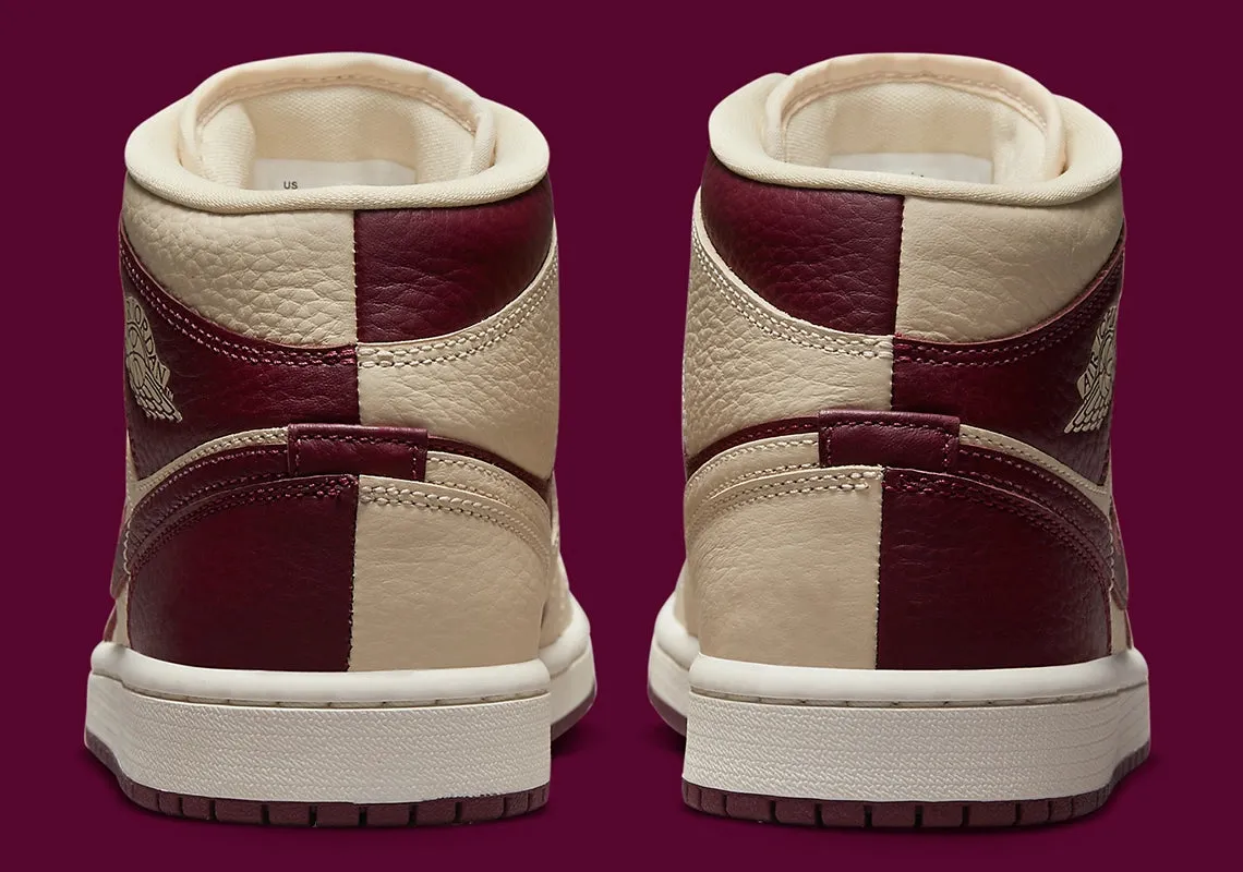 Jordan 1 Mid Split Beach Cherrywood Red