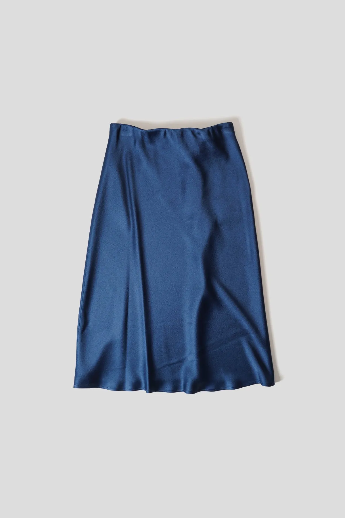 JUPE SATIN BLEU NAUTIQUE