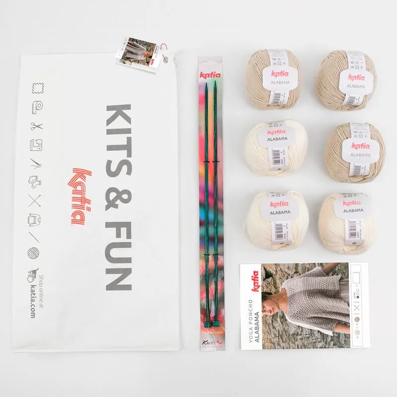 Kit Tricot Poncho Yoga - Katia