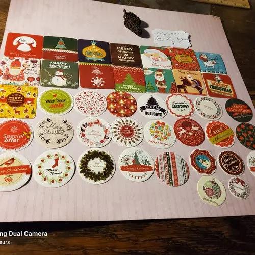 Lot 38 stickers adhésifs noël mignon,  papier, embellissements, scrapbooking, carterie, loisirs créatifs, home déco.