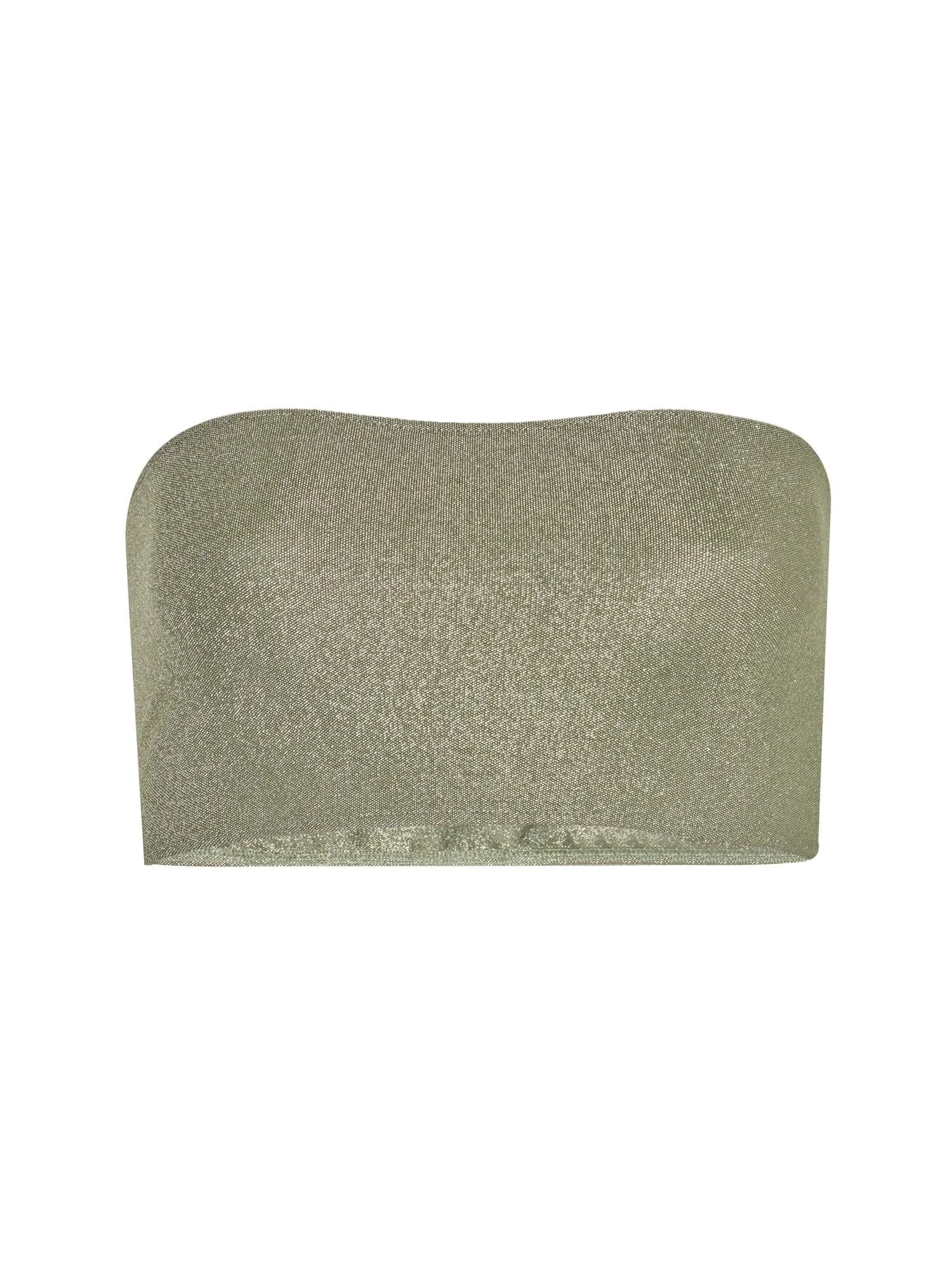MALU - Top bandeau cropped en jersey fils métallisés Oeko-Tex Vert