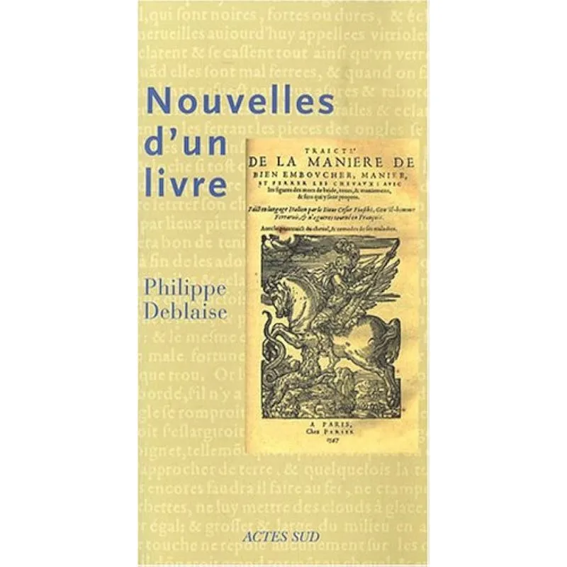 Nouvelles d'un livre - Acte Sud - Equestra