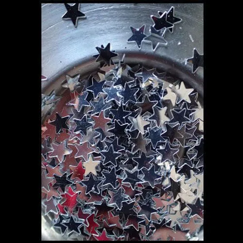 Paillettes petites étoiles argentées