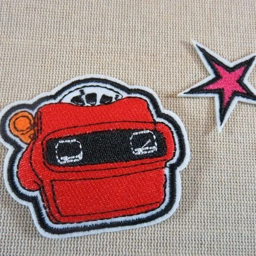 Patch visionneuse diapo vintage et écusson étoile thermocollant