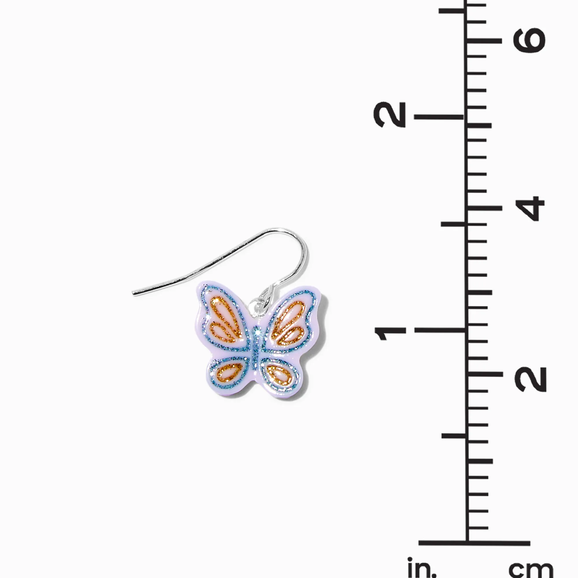 Pendantes 1,5 cm papillon à paillettes roses