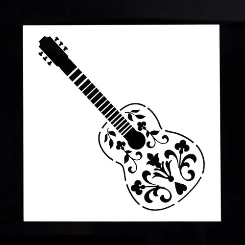 Pochoir plastique 13*13cm : guitare (02)