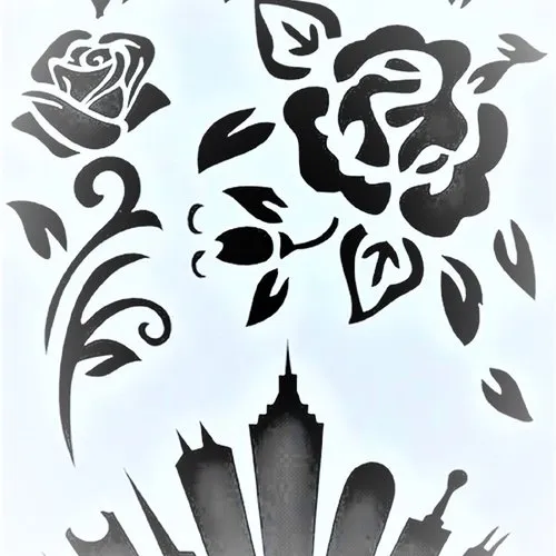 Pochoir plastique 26*17cm : roses (07)
