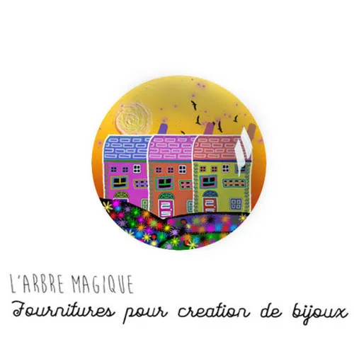 Resine epoxy 25 mm cabochon à coller maison  25 mm m1034