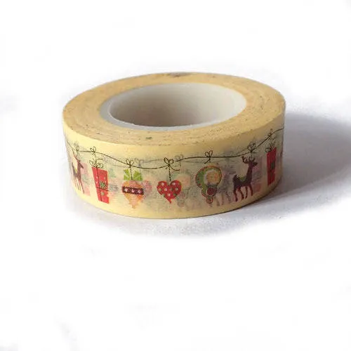 Rouleau de masking tape noël 1,5 cm x 15 mètres