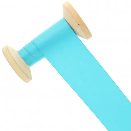 Ruban satin double face 38 mm - bleu canard - Bobine de 25 m