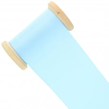Ruban satin double face 63 mm - bleu pastel - Bobine de 25 m