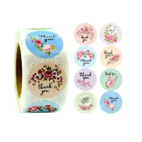 S11680296 pax 1 rouleau de 500 stickers ' thank you' 25mm pour customisation boite cadeaux et scrapbooking