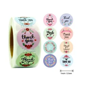 S11680297 pax 1 rouleau de 500 stickers ' thank you' 25mm pour customisation boite cadeaux et scrapbooking