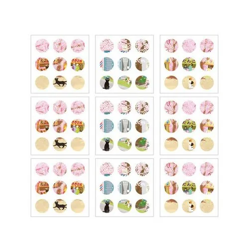 S11681228 pax 9 feuilles de 9 stickers ronds - esprit japonisant
