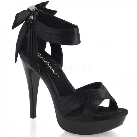 Sandales Talons Hauts Fabulicious COCKTAIL-568 Noir Satin - Talons-Oh.com