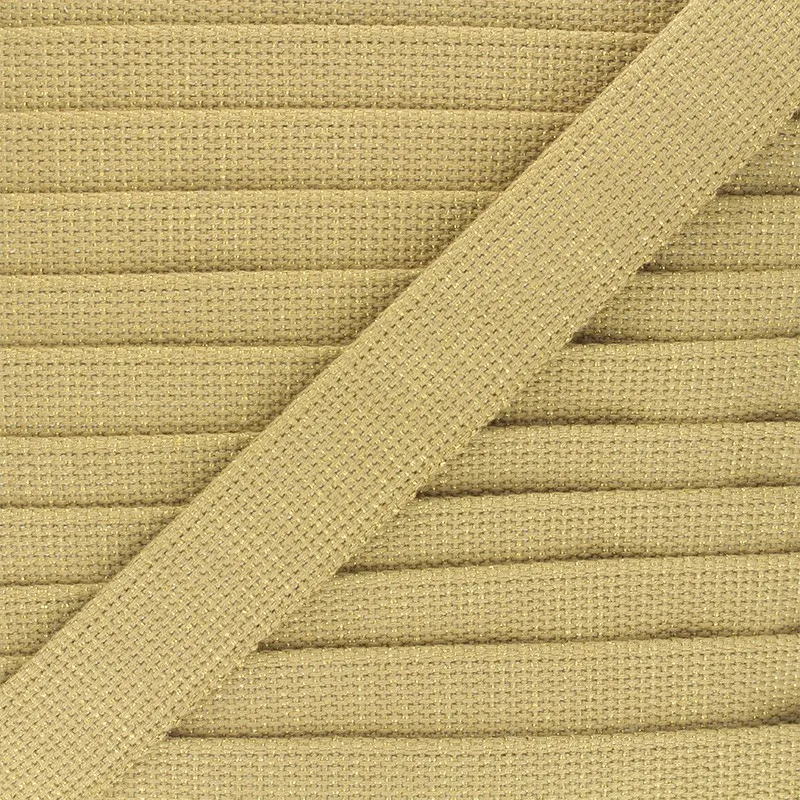 Sangle polyester lurex 30 mm - ocre/doré